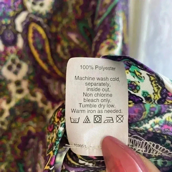 J Crew Blouse Floral Paisley Keyhole Back Boat Neck Purple Long Sleeve Flowy - Picture 5 of 7